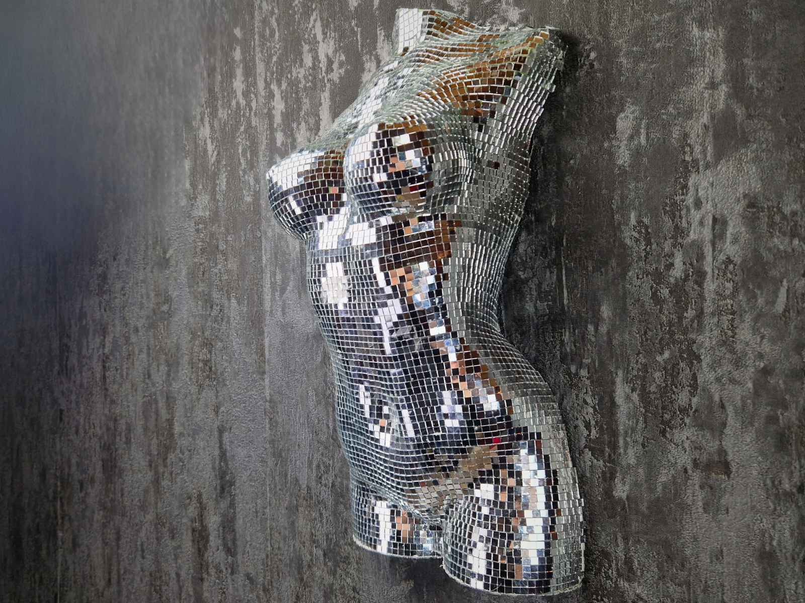 Female Body Mirror Ball Wall Art