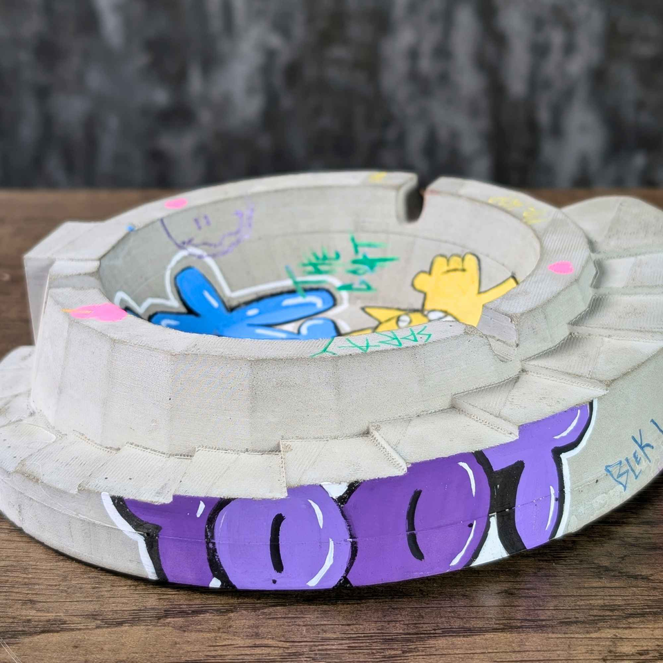 Custom Graffiti Concrete Ashtray