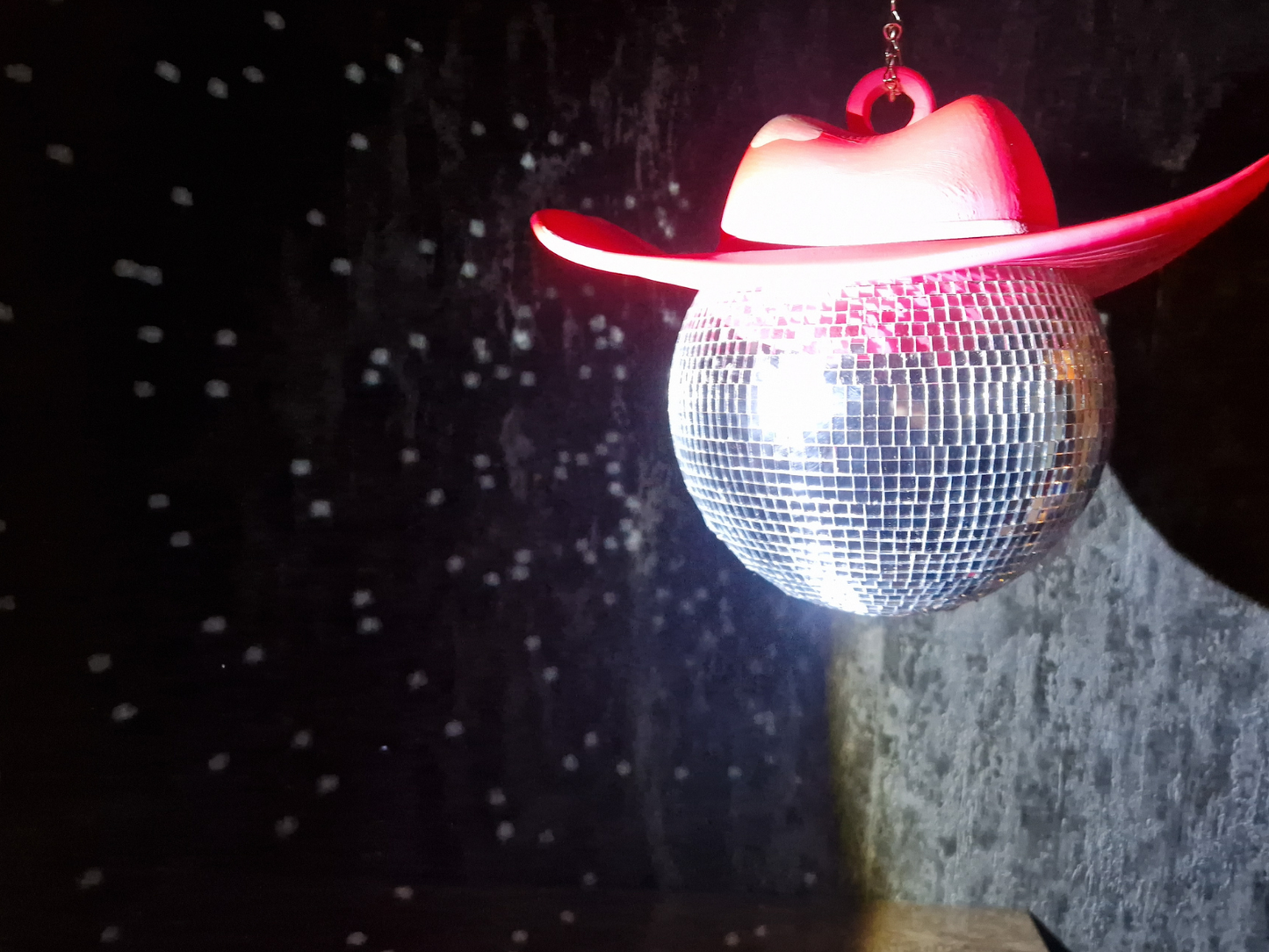 Pink Cowboy Hat Disco Ball • Fun Western Party Decor, Unique Car Ornament, Hen Night Gift, Car Ornament