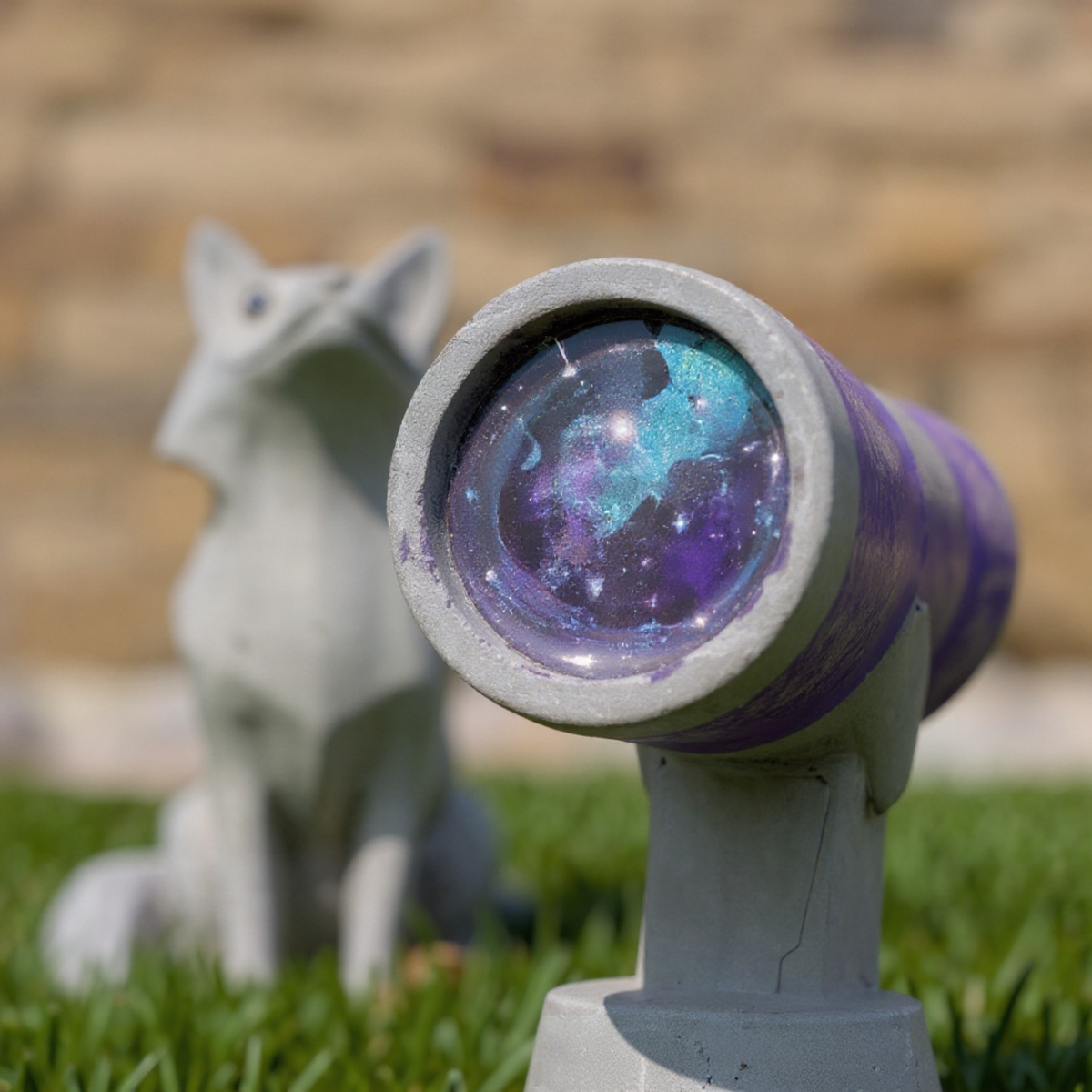 Stargazing Fox Statue lifestyle context shot