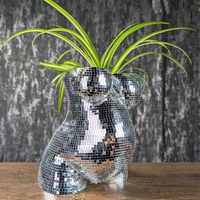 Mirrored Disco Ball Pregnant Woman Planter