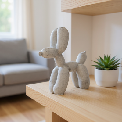 Balloon Dog Sculpture | Handmade Stone Art Decor | Garden