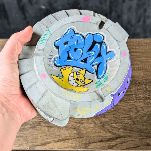 Custom Graffiti Concrete Ashtray - handmade decorative homeware | Ripleys Nest