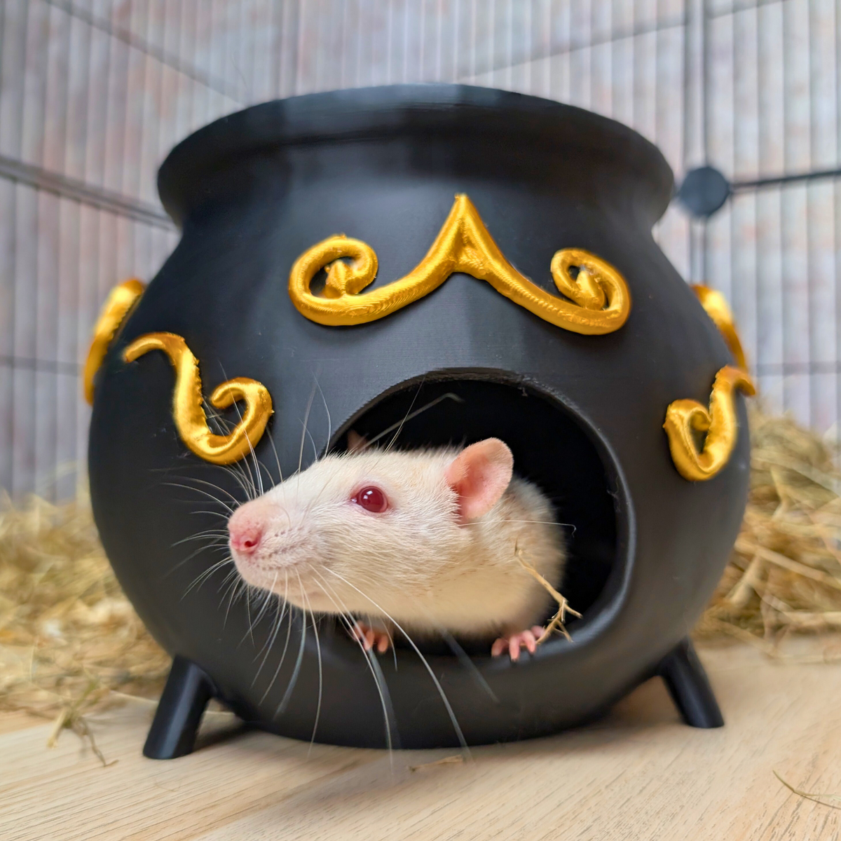 Rat Hide Witch Cauldron additional angle showing colour accuracy