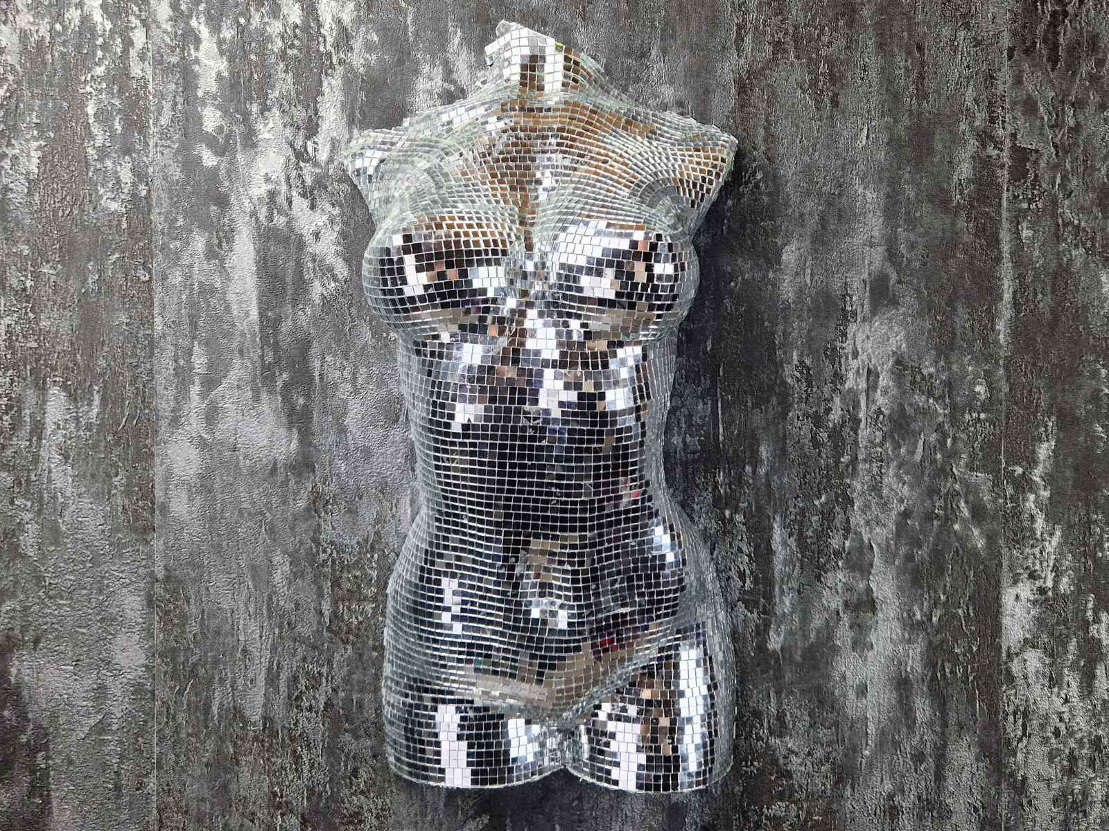 Female Body Mirror Ball Wall Art