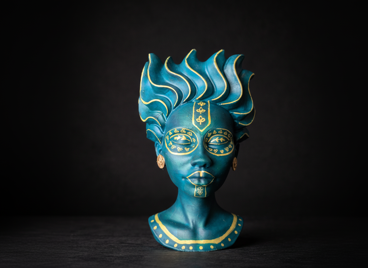 Crown of Tides Head Planter — handcrafted cast stone product by Ripleys Nest