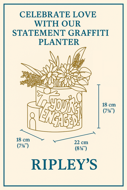 Statement Graffiti Planter Engagement Gift