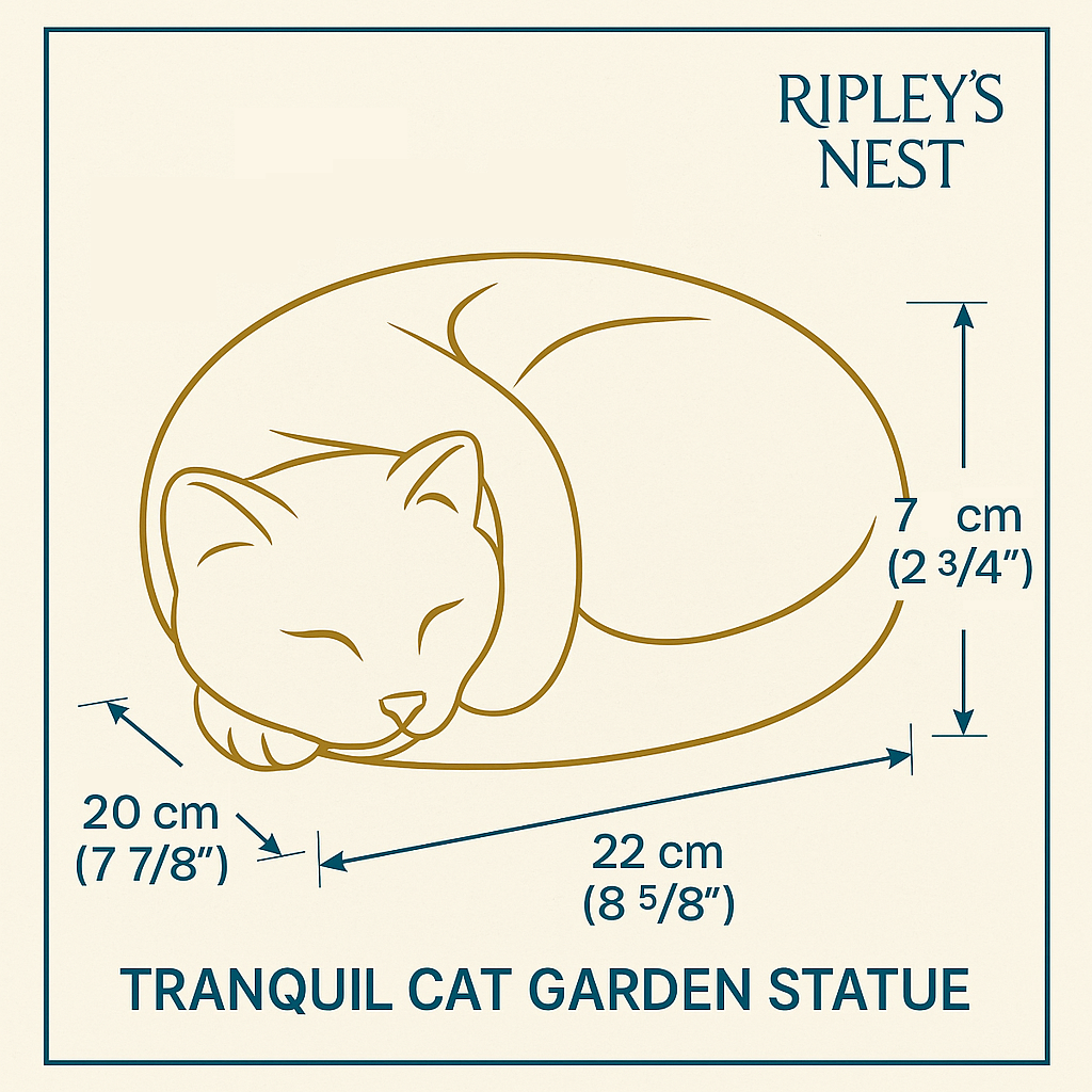 Sleeping Cat Garden Statue side view showing sculpted detail