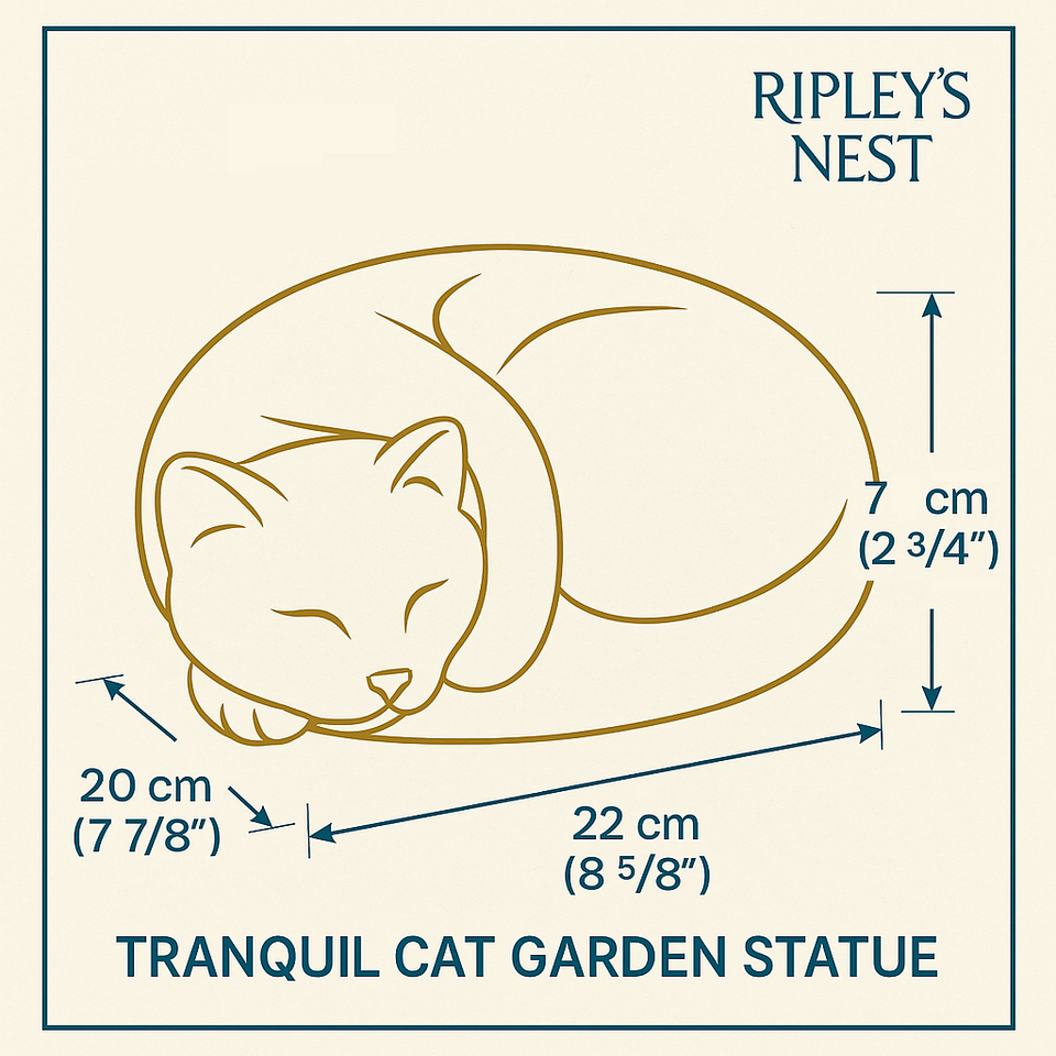 Sleeping Cat Garden Statue side view showing sculpted detail