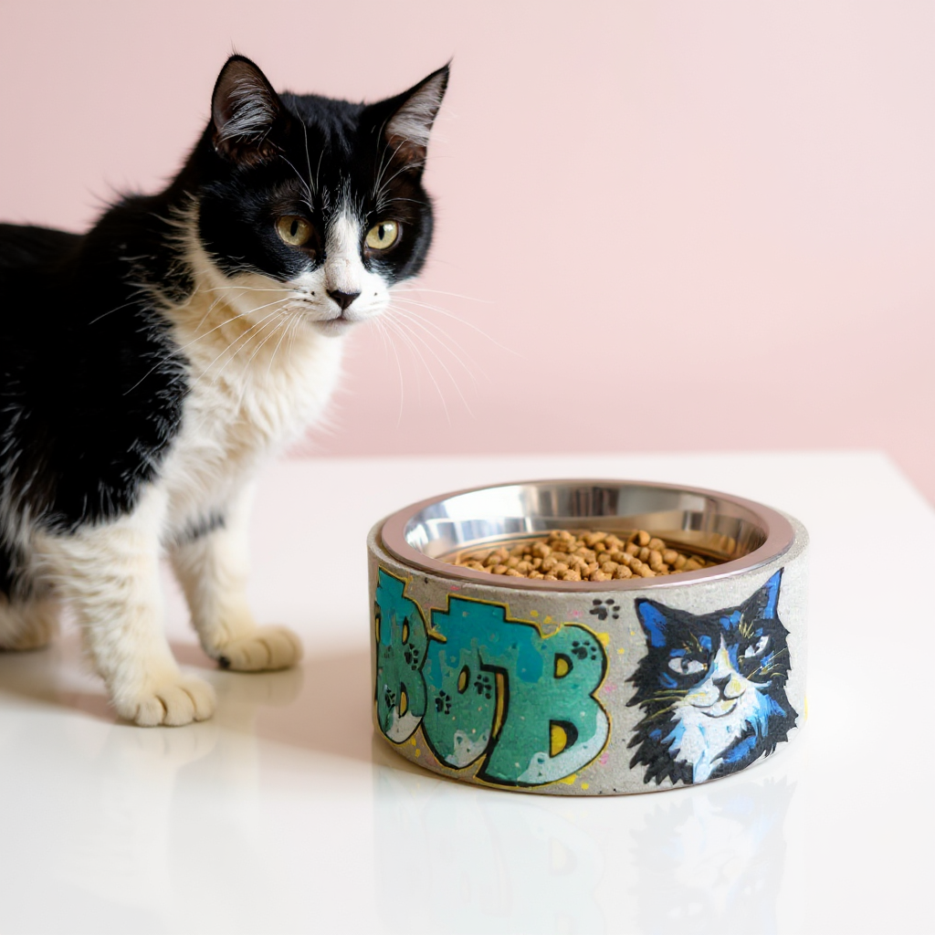 Personalized Graffiti Pet Bowl | Custom Dog Bowl & Unique Cat Feeder