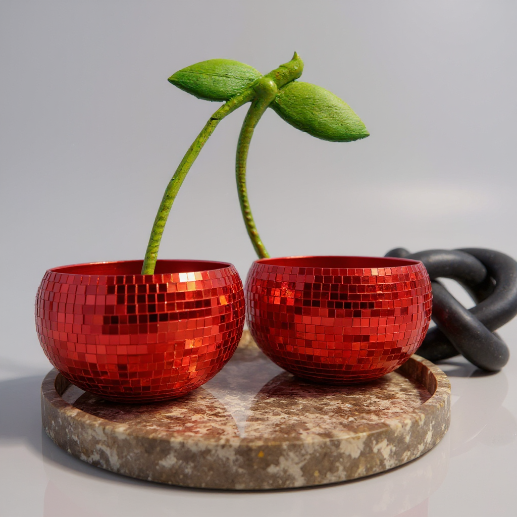 Cherry Disco Ball Planter