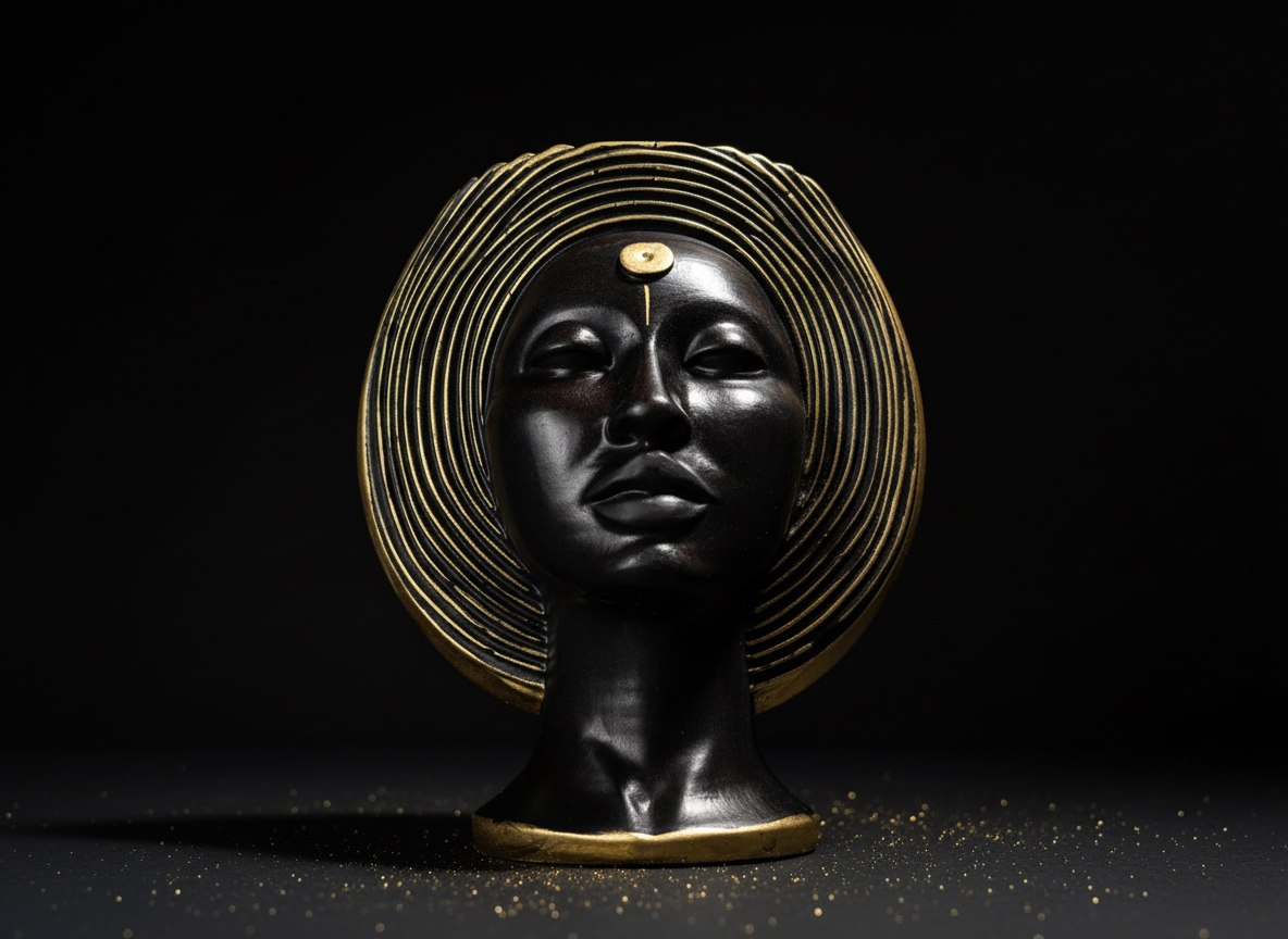 Echoes of Gold Head Planter — handcrafted cast stone product by Ripleys Nest