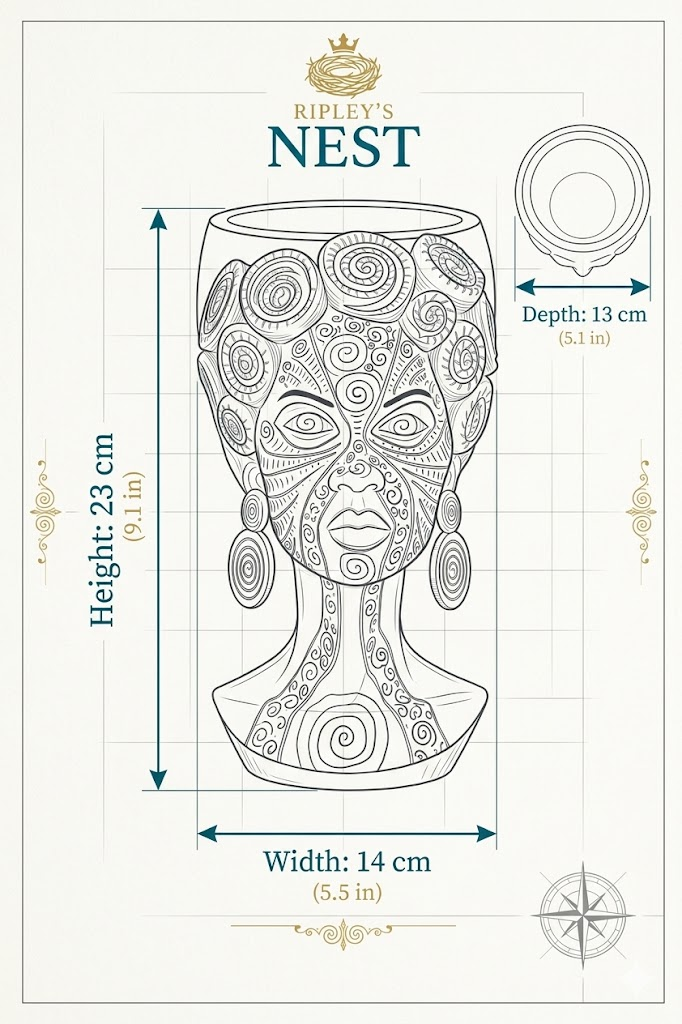Spiral head planter dimensions