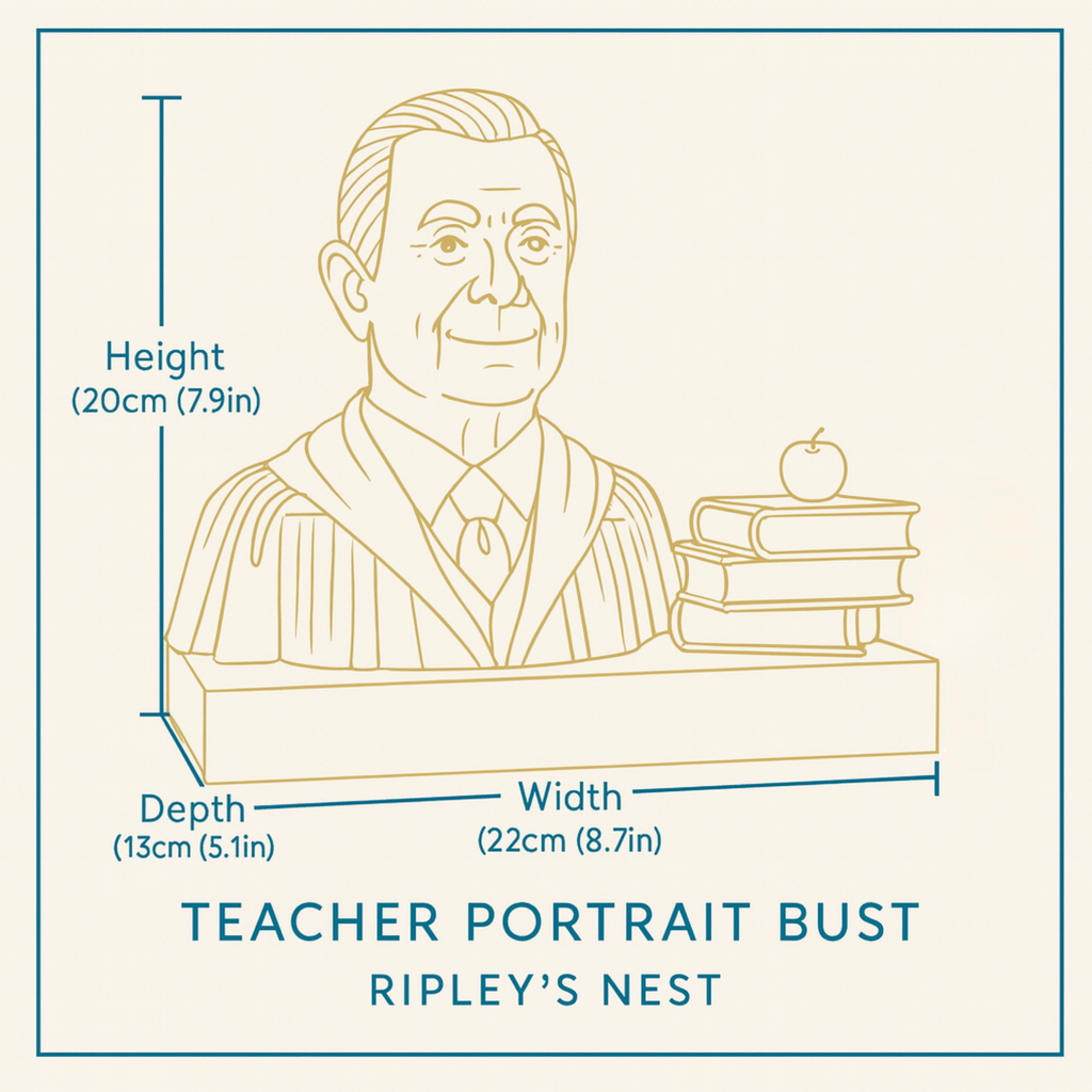 Thank You Teacher Portrait Bust with Engraved Base