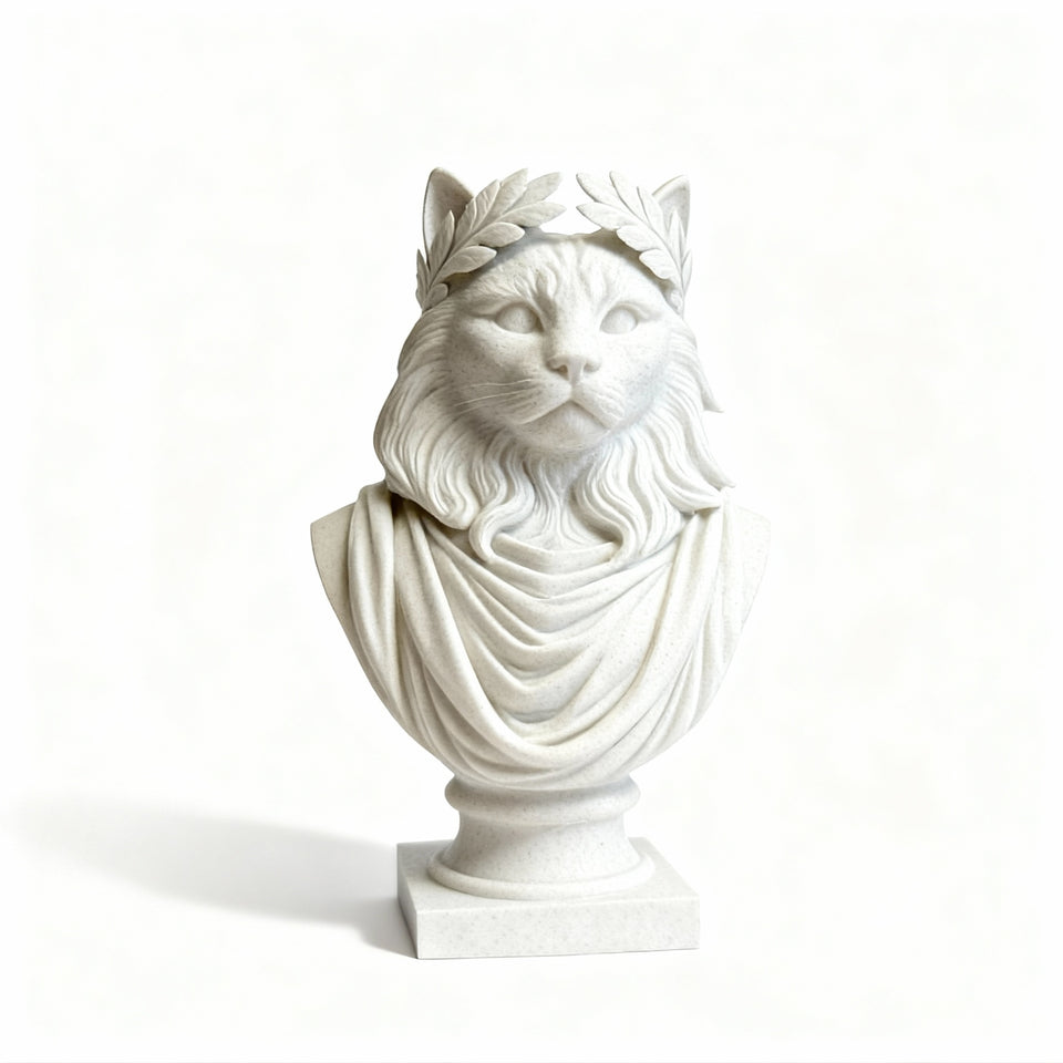 Custom Pet Bust displayed alongside complementary pieces