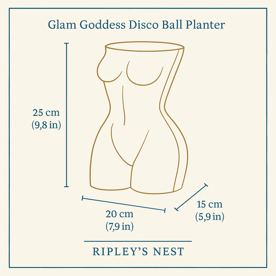 Glam Goddess Mirror Planter drainage and base detail