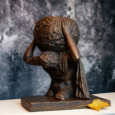 Atlas Greek God Concrete Planter