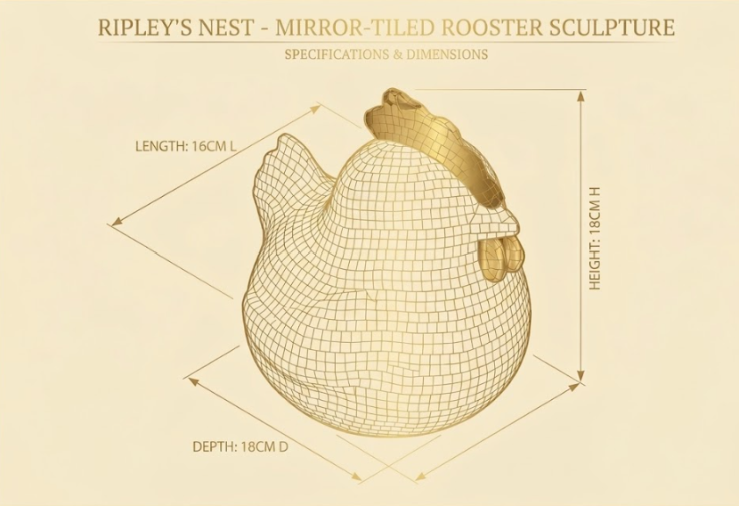 Hen Night - Disco Mirror Ball Chicken Sculpture — detail view 9 of 9