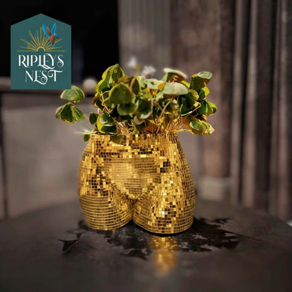 The Disco Duo Mirror Planters scale comparison in room setting