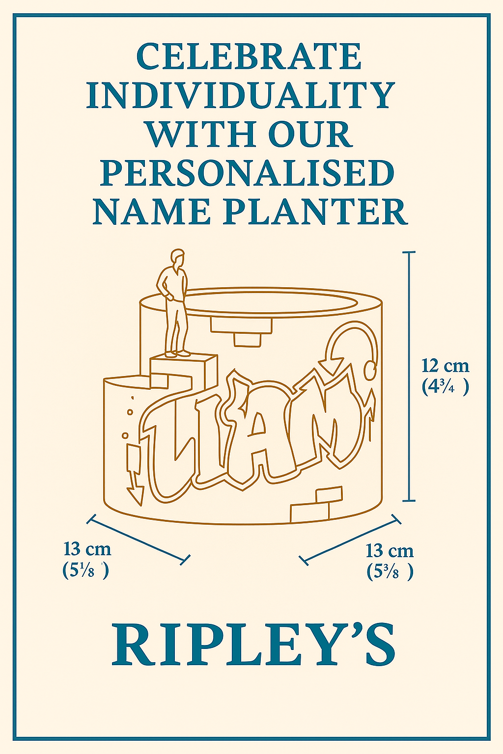 Personalised Name Planter drainage and base detail