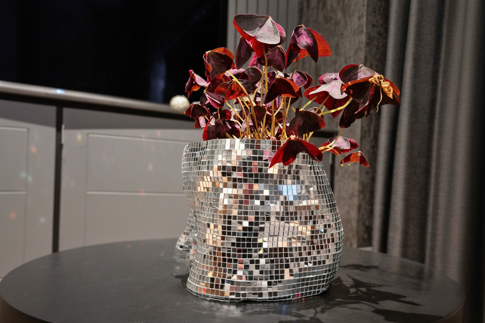 The Disco Duo Mirror Planters styled in home setting