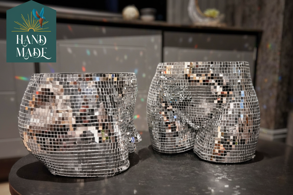 The Disco Duo Mirror Planters front view showing planting area