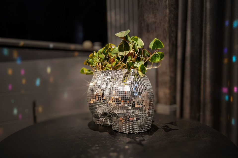 The Disco Duo Mirror Planters close-up texture detail