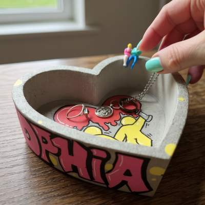 Heart-Shaped Graffiti Ashtray