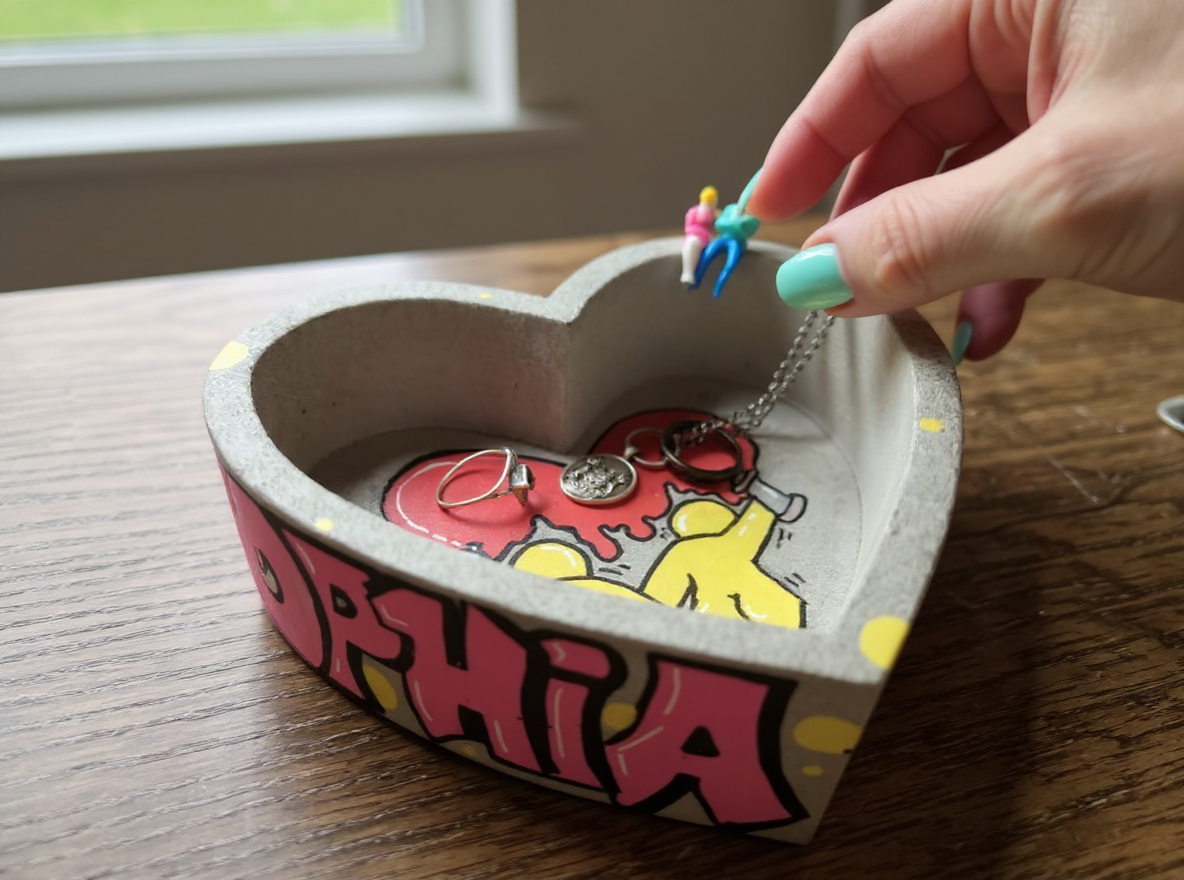 Heart-Shaped Graffiti Ashtray - handcrafted decorative homeware | Ripleys Nest