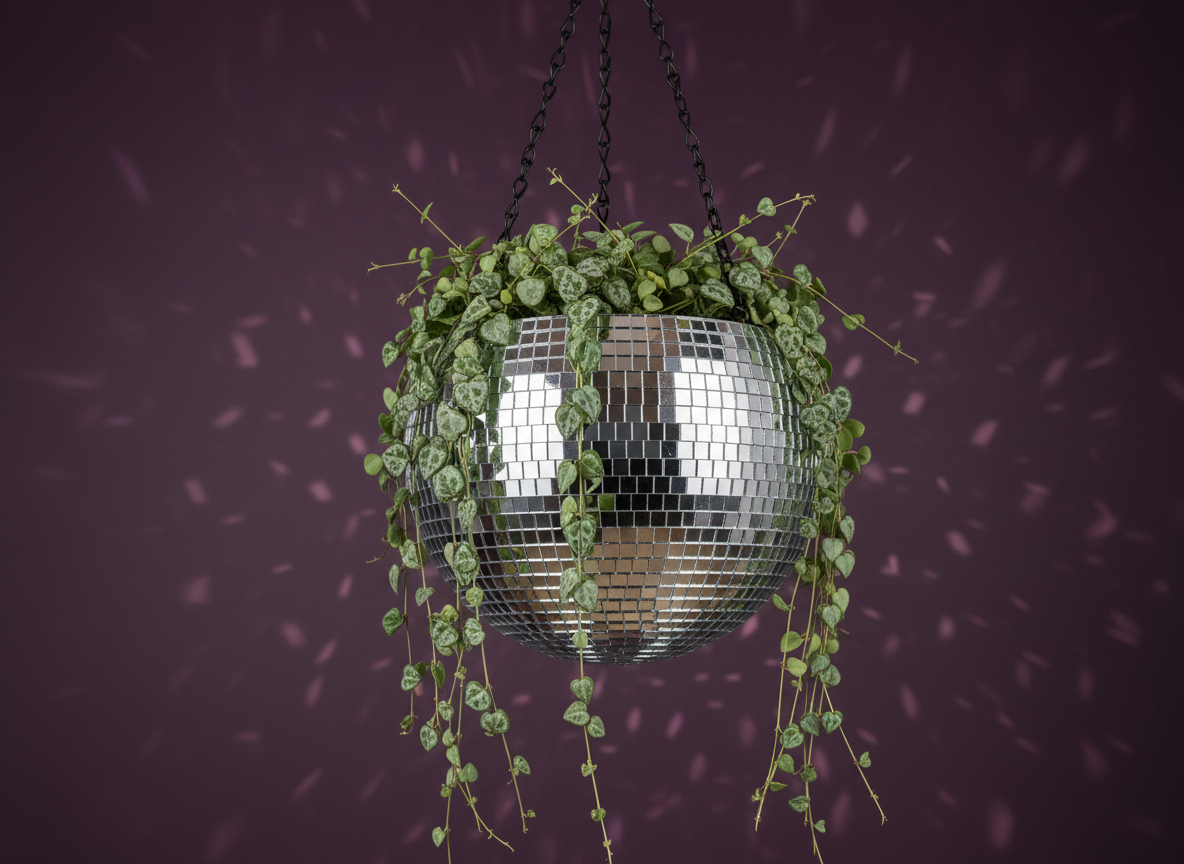 The Glitter Ball - Planted with String of Hearts