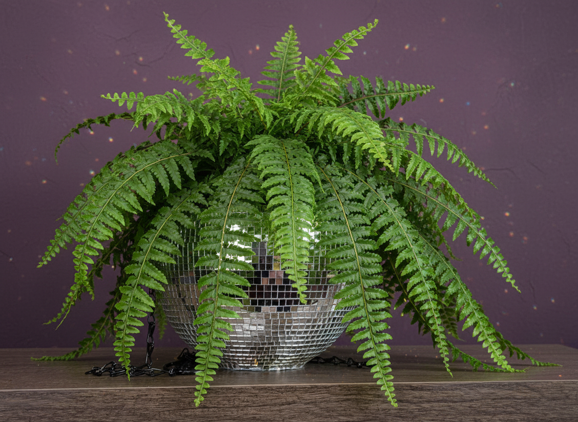 The Glitter Ball - Planted with Boston Fern