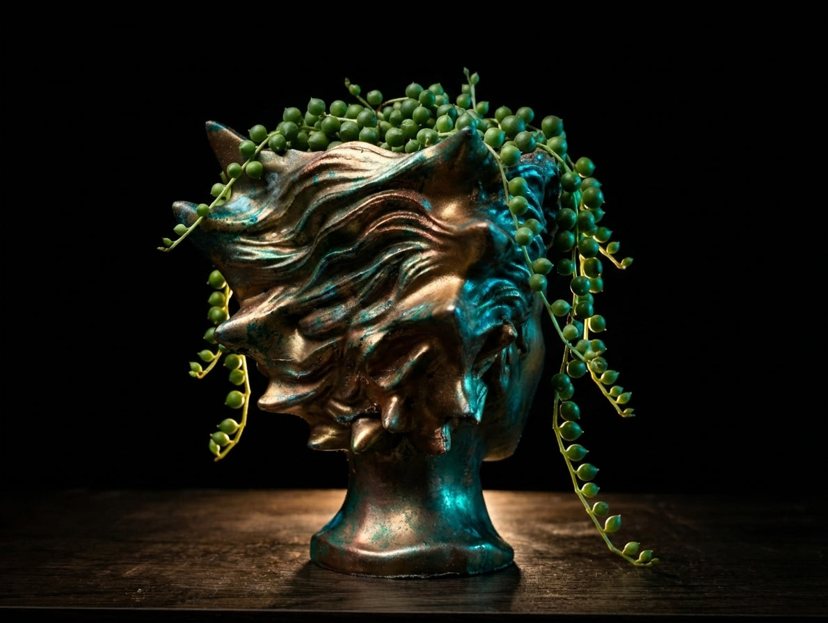 Golden Tears Head Planter — detail view 6 of 8