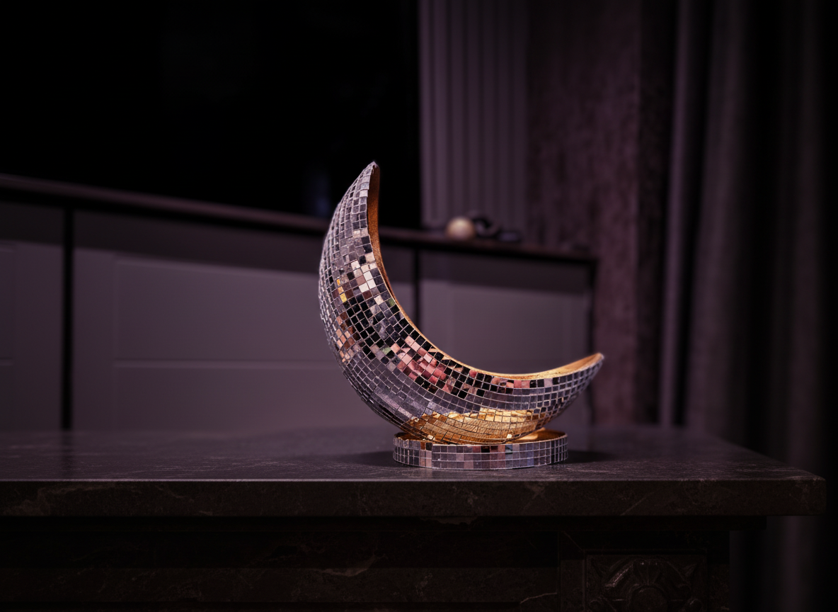 The Half Moon crescent planter on mantle