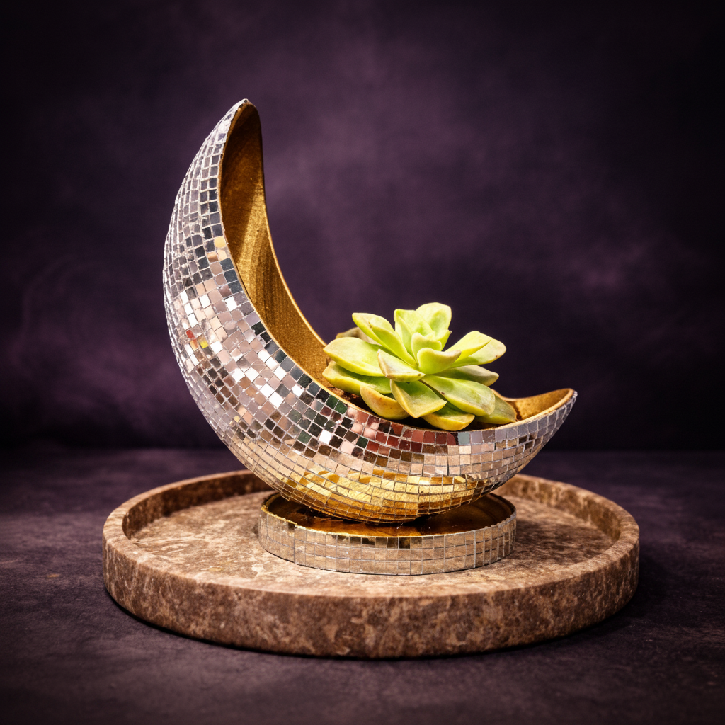 The Half Moon planted with echeveria