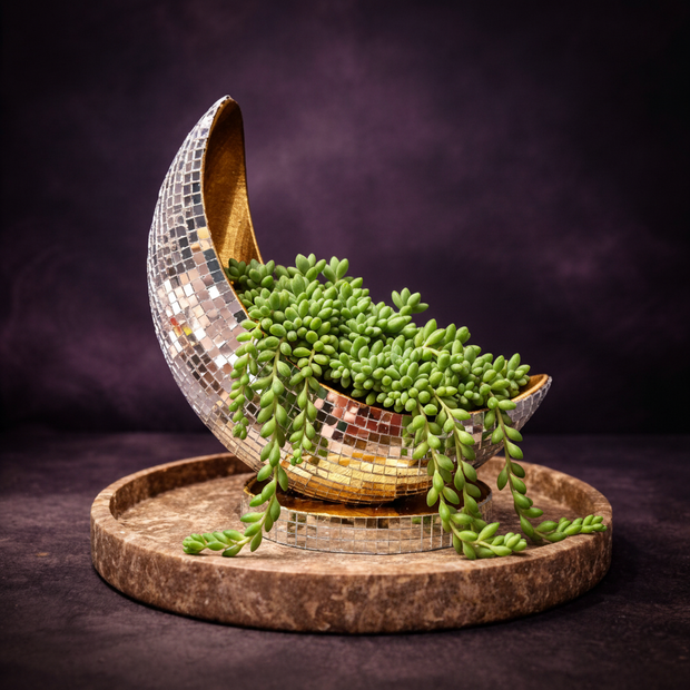 The Half Moon: Mirror Moon Plant Pot