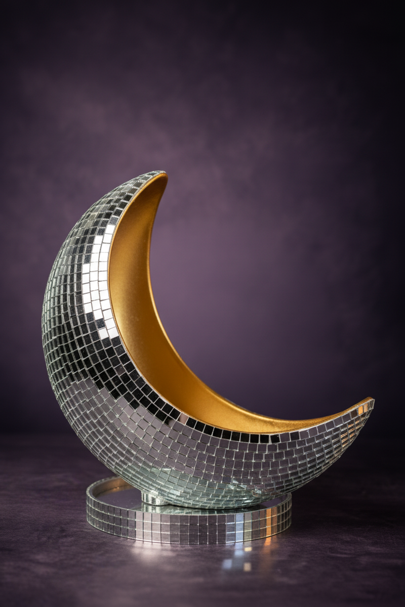 The Half Moon mirror moon plant pot studio front view