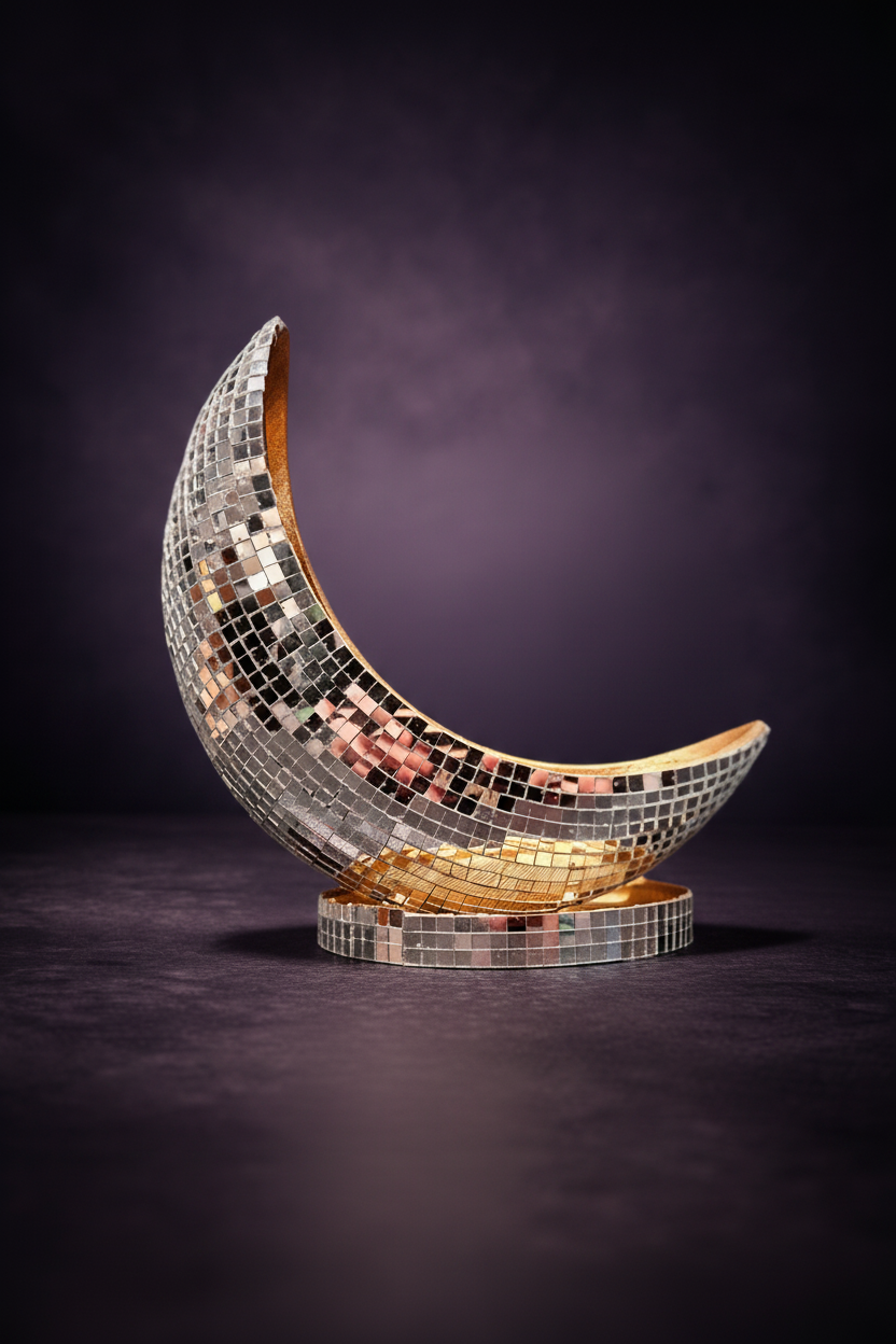 The Half Moon mirror plant pot side view