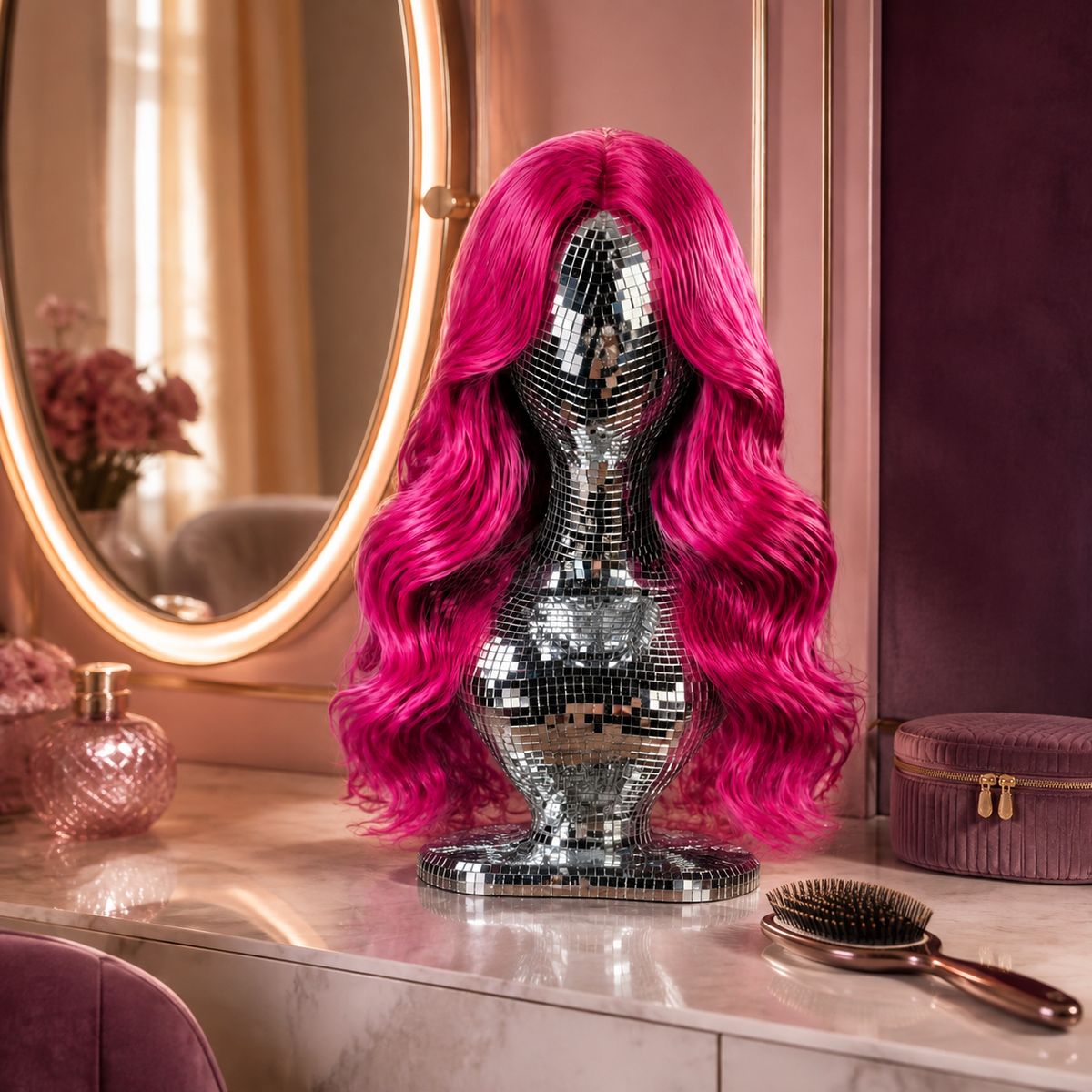 Disco Ball Mannequin Bust | Wig & Hat Stand product hero view