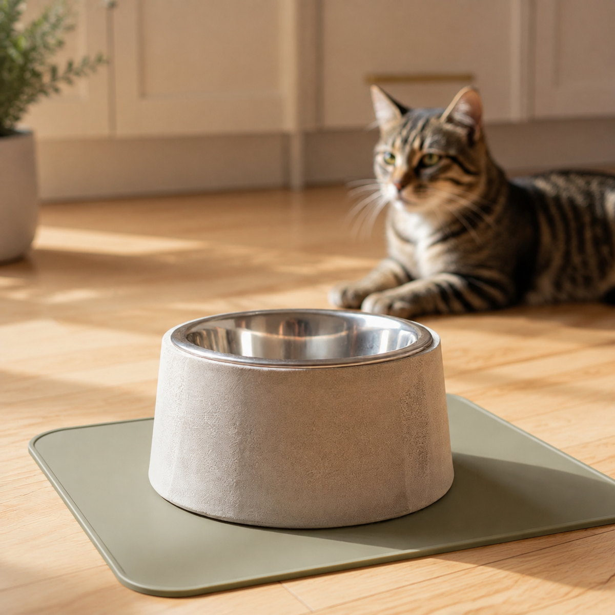 Stone Dog Bowl & Cat Bowl | Cast Stone Pet Bowl product hero view