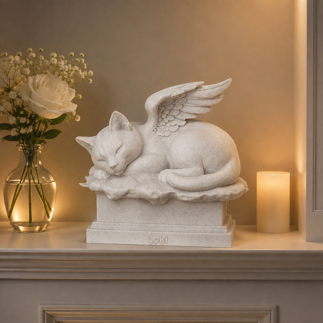 Custom Pet Memorial Angel Statue from Photo product hero view