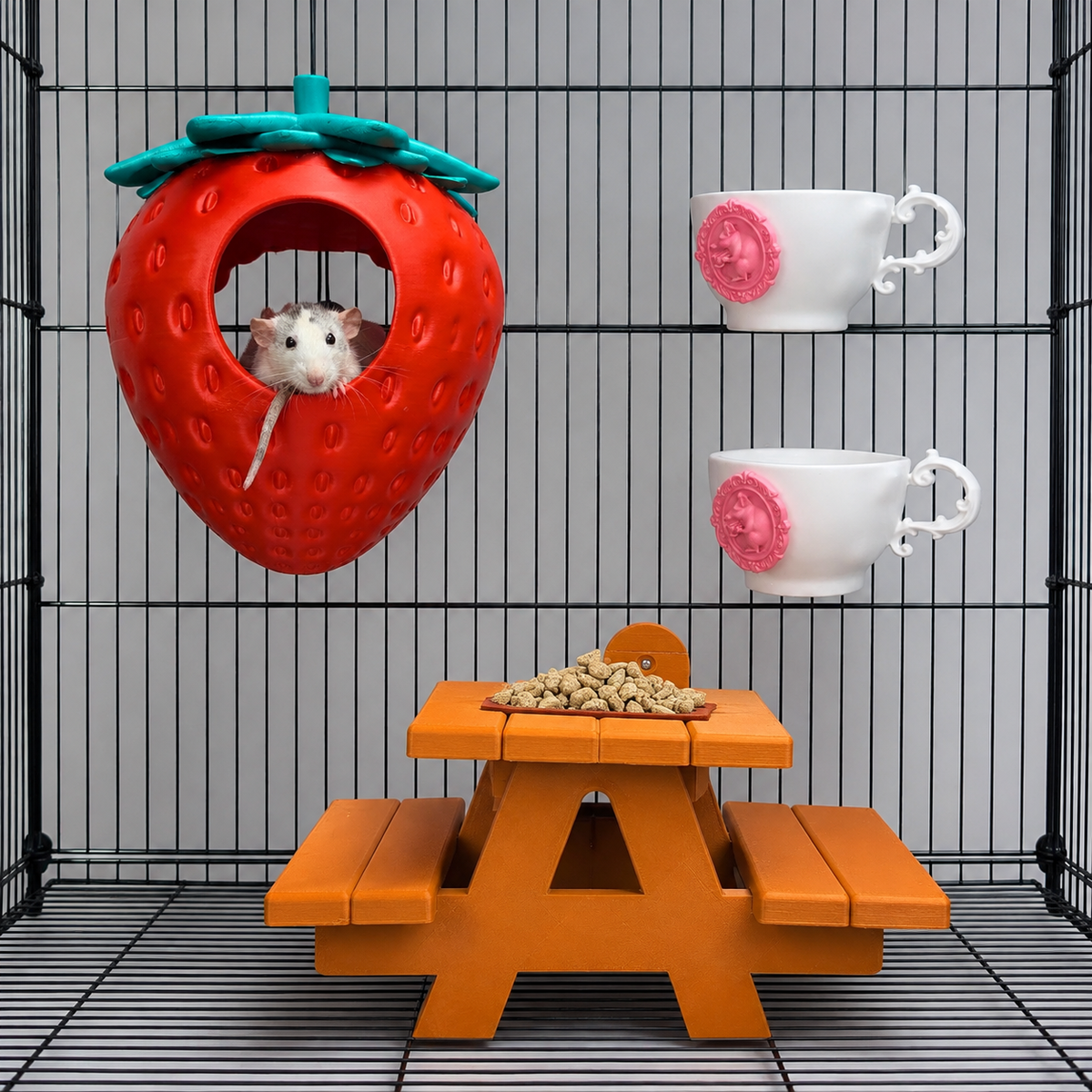 Strawberry Tea Party Rat Cage Accessories Kit product hero view