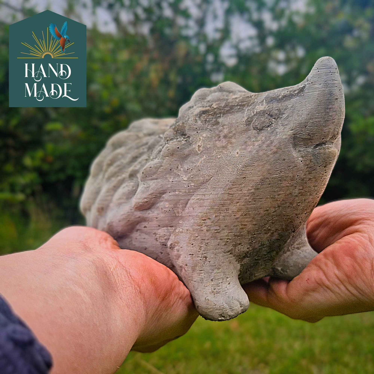 Parsnip Hedgehog Ornament texture close-up showing cast stone finish