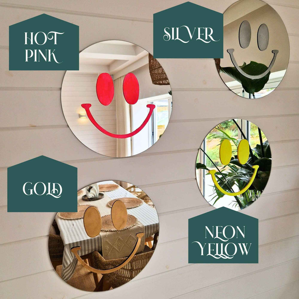 Happy Face Mirror - Reflect Your Joy with a Beautiful Design texture and finish detail