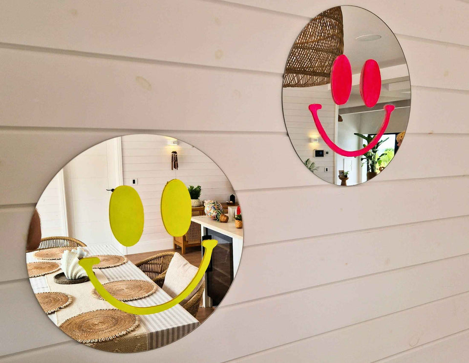 Happy Face Mirror - Reflect Your Joy with a Beautiful Design alternate angle view