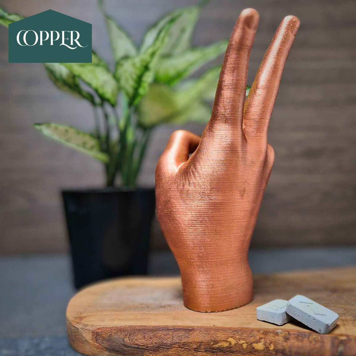 Peace Hand Sculpture - Artistic Expression of Tranquility three-quarter angle view