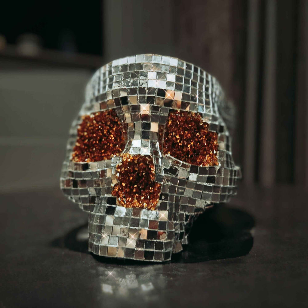Silver Skull Mirror Planter