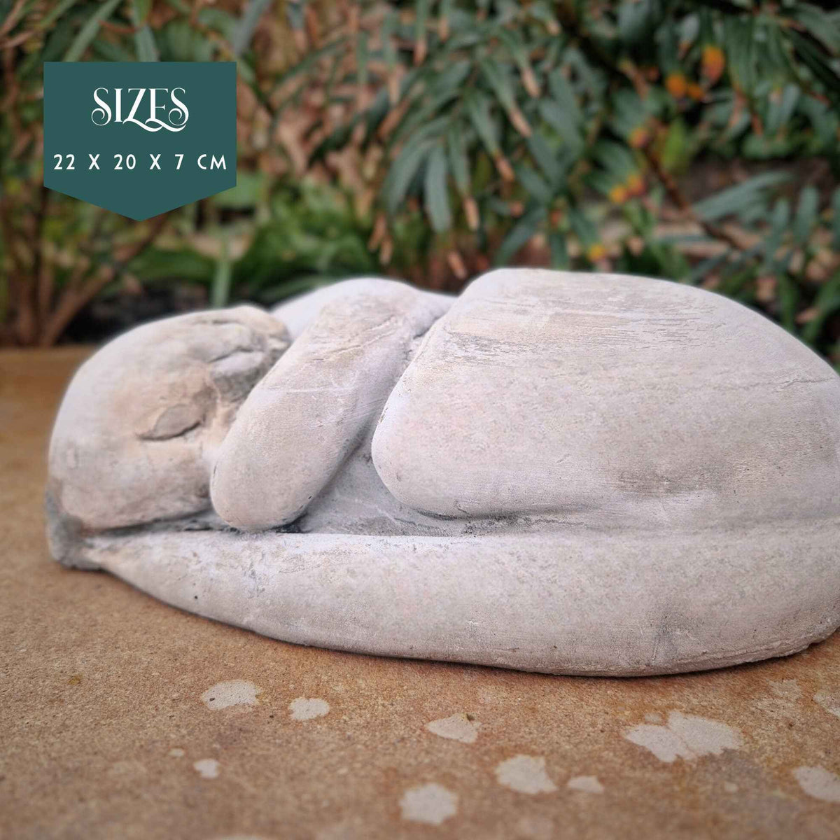 Sleeping Cat Garden Statue rear view