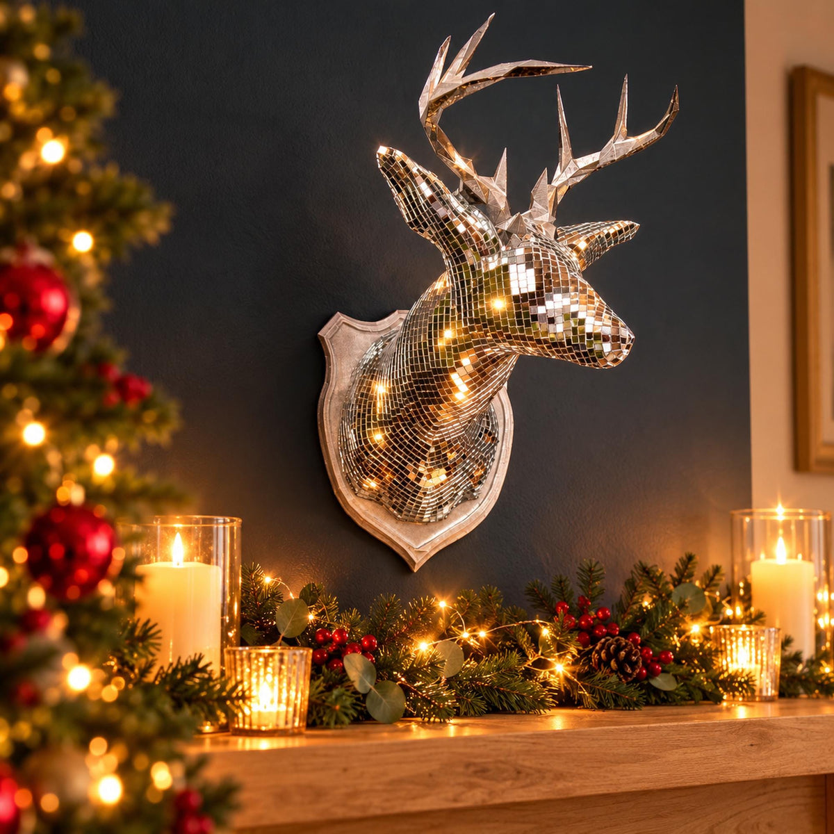 Stag Mirror Wall Art | Stag Night Disco Deer Head