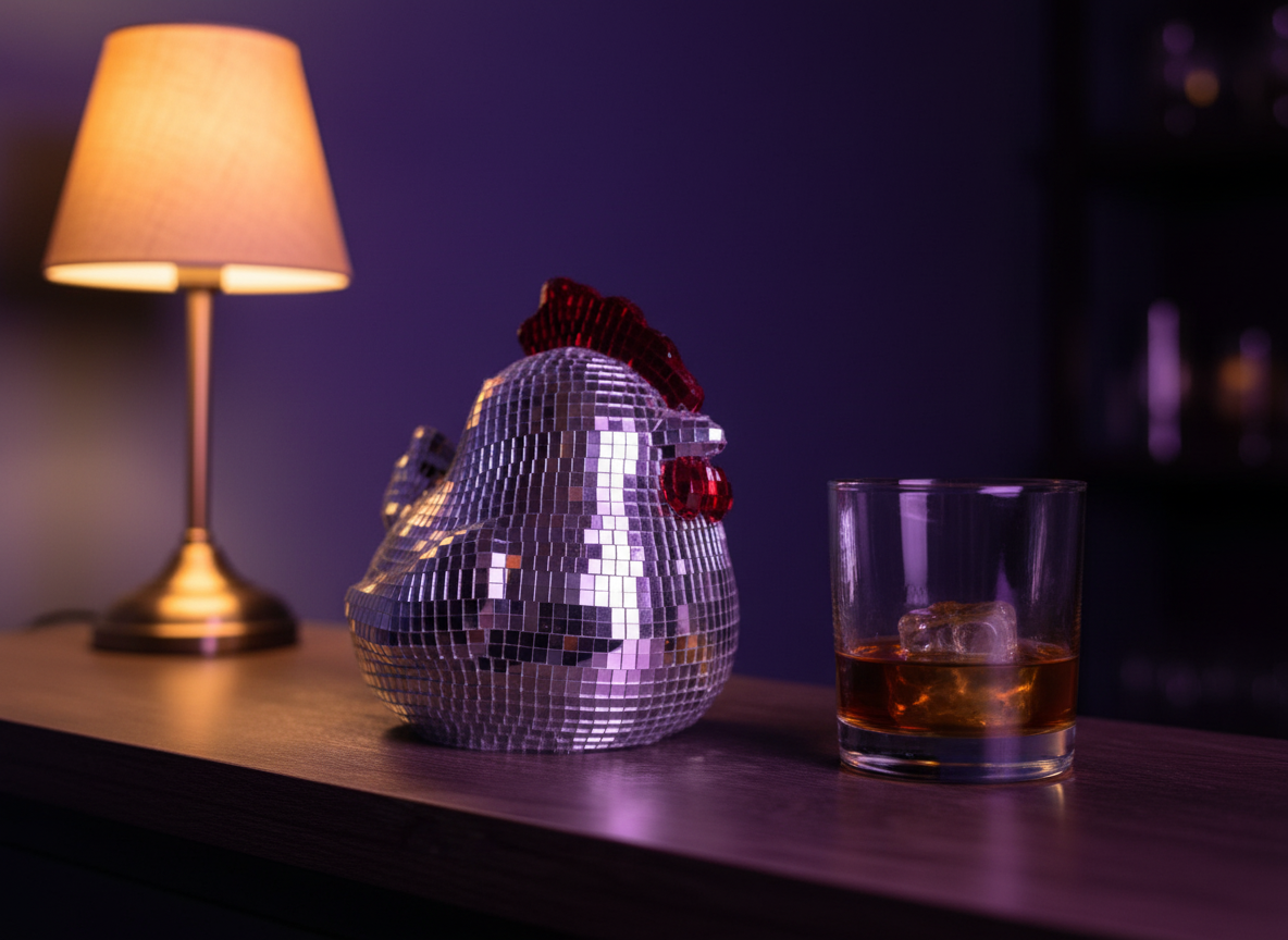 Hen Night - Disco Mirror Ball Chicken Sculpture — detail view 2 of 9