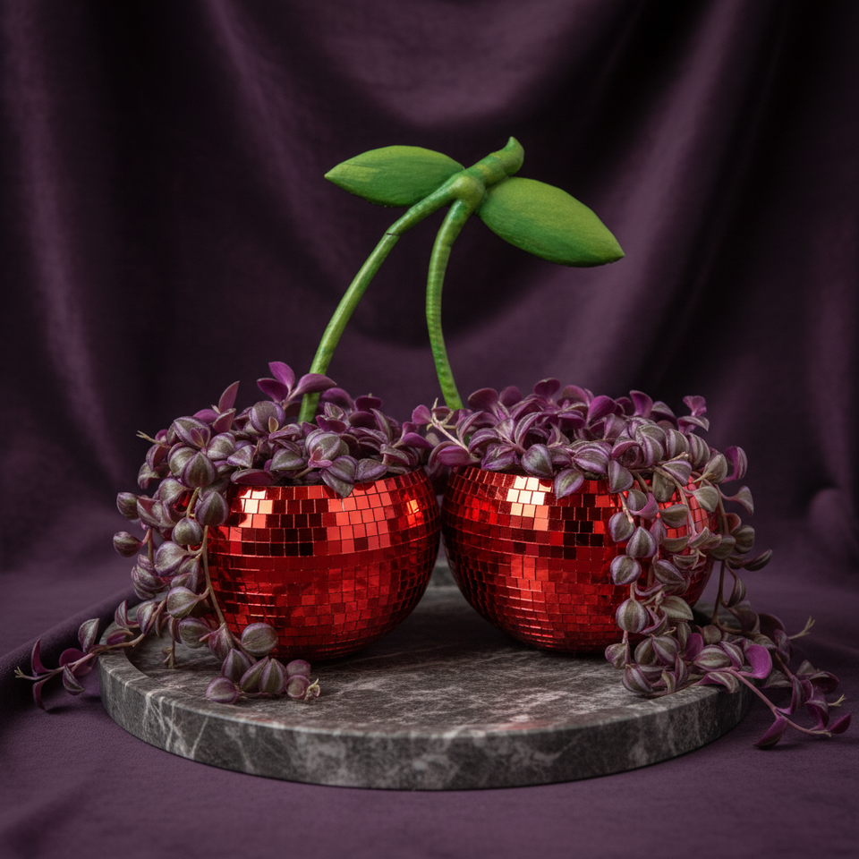 The Cherry Bomb Disco Ball Cherry Planter